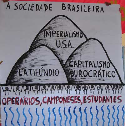 O imperialismo, principalmente o ianque, o latifúndio e o capitalismo burocrático, são as três montanhas de exploração e opressão que pesam sobre o povo brasileiro