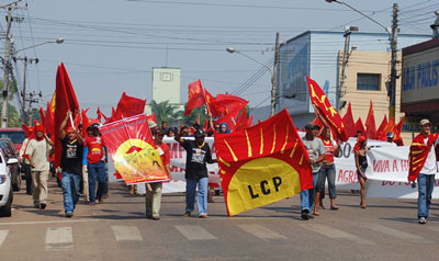 Manifestação no centro de Porto Velho, durante o 5º Congresso da LCP de Rondônia
