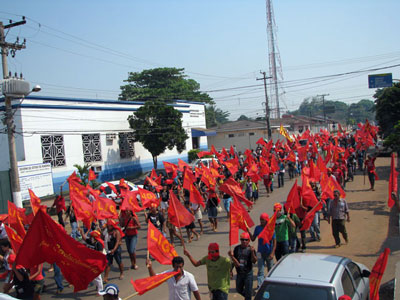 Manifestação no centro de Porto Velho, durante o 5º Congresso da LCP de Rondônia