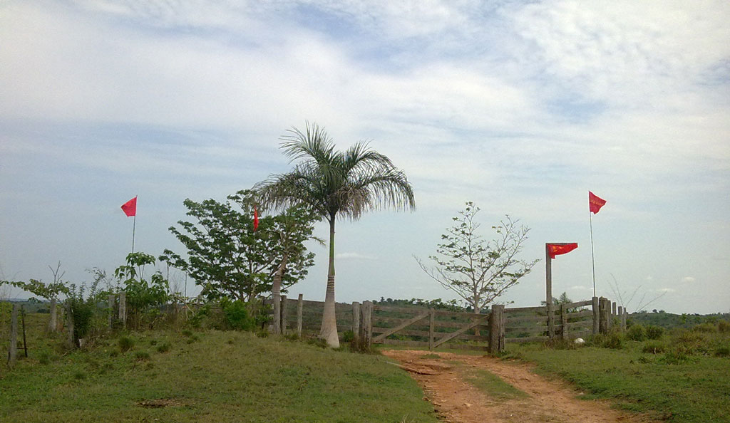 Entrada da Fazenda Santa Elina tomada pelos camponeses - 2010